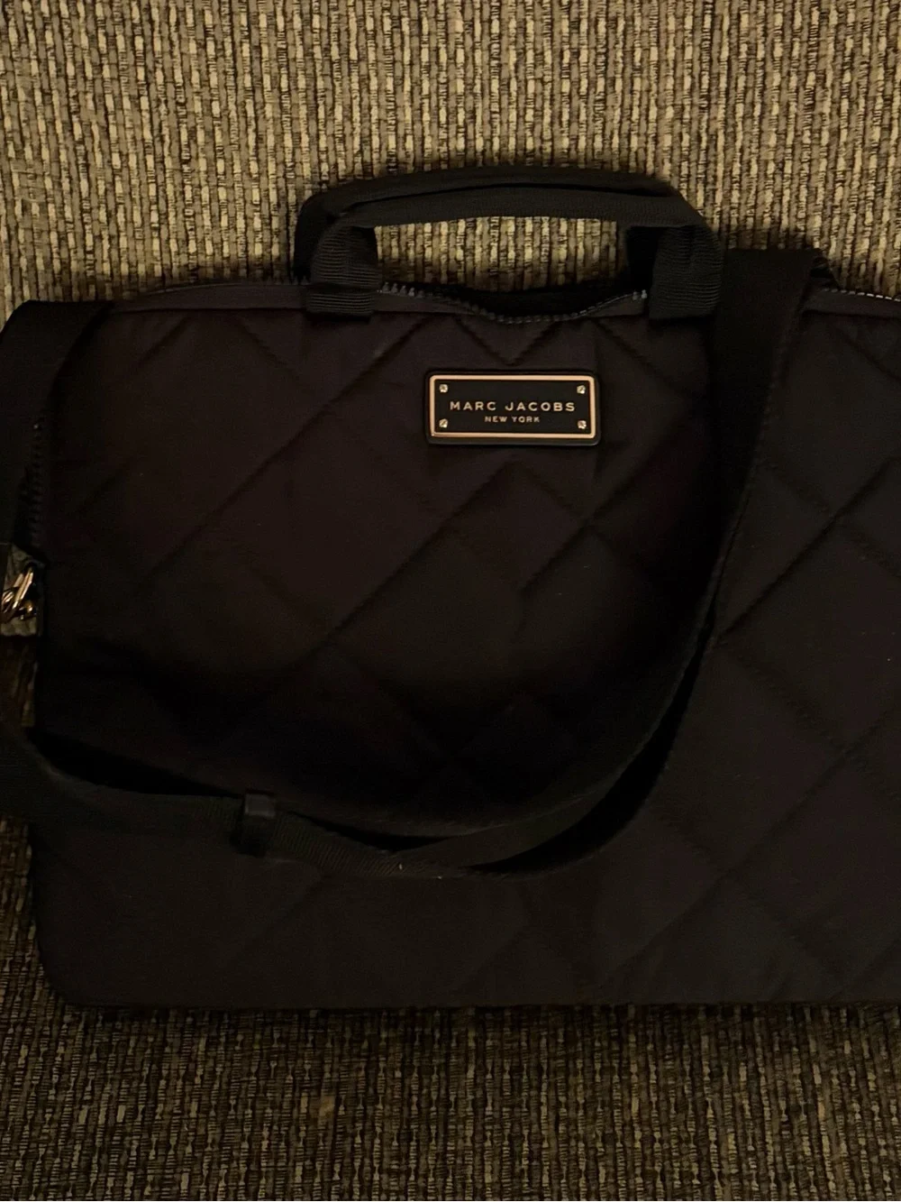 Marc Jacobs Black Quilted Laptop Brief